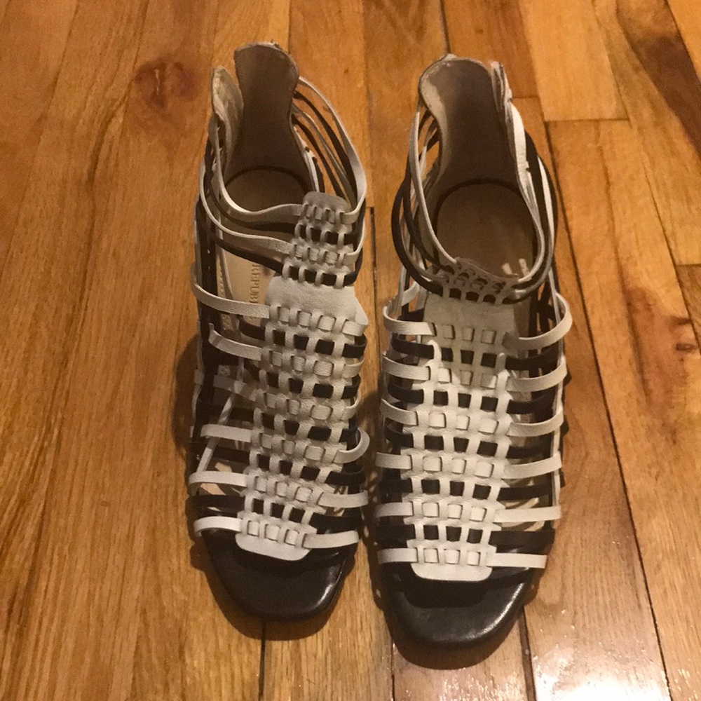 Black and white pumps